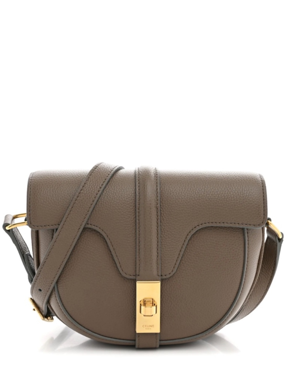 Celine - Grained Calfskin Besace Small 16 - Taupe - EUC